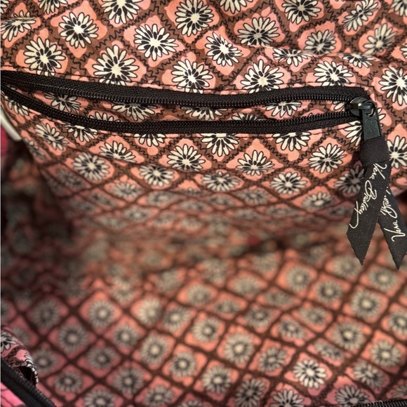 Vera Bradley Large Satchel Handbag in Mocha Rouge Retired Pattern 14”x9”x4.5” - Picture 4 of 4